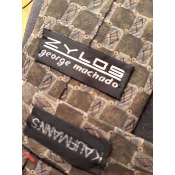 Zylos George Machado silk tie green gray - Picture 3 of 3